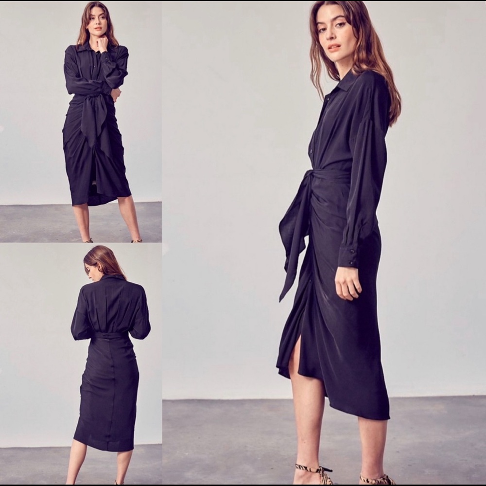 Classic Black button down dress